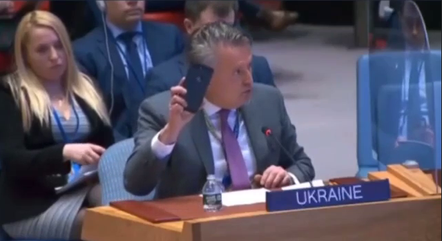 Ukrainian Permanent Representative to the UN, Sergey Kyslytsya, addressed his "colleague" from Russia.