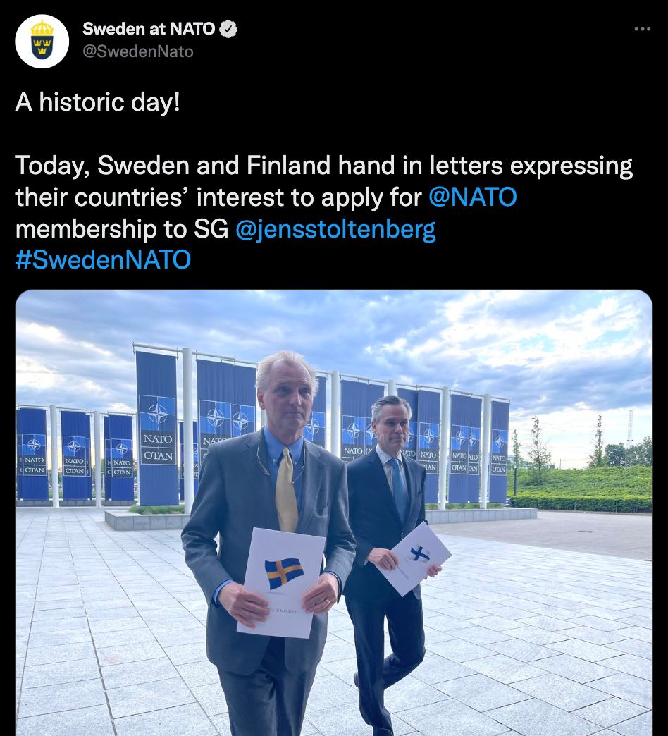 Finland and Sweden have officially applied to join NATO.